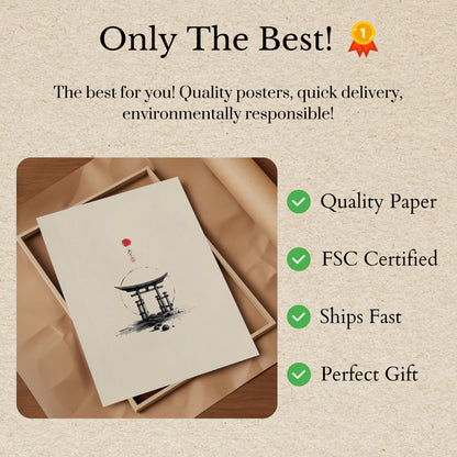 Poster van het Zwevende Torii-hek in Kyoto