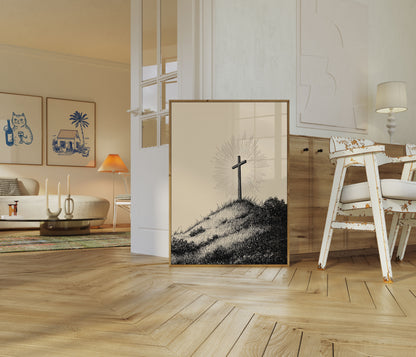 Divine Light Cross Poster