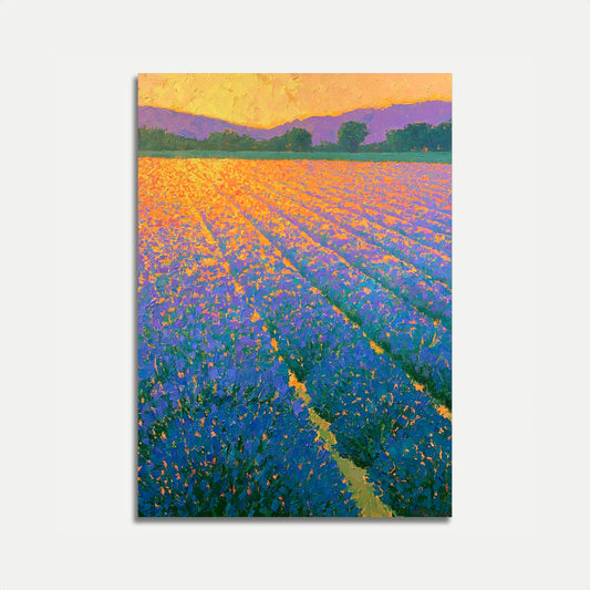 Póster Campo de Lavanda al Atardecer