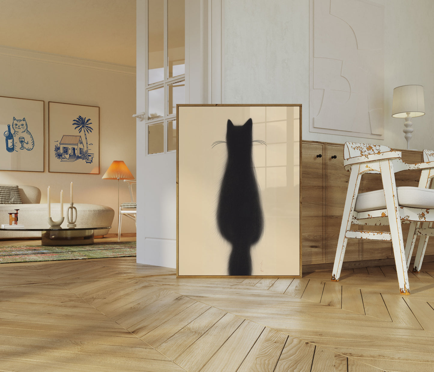 Elegant Black Cat Silhouette Poster