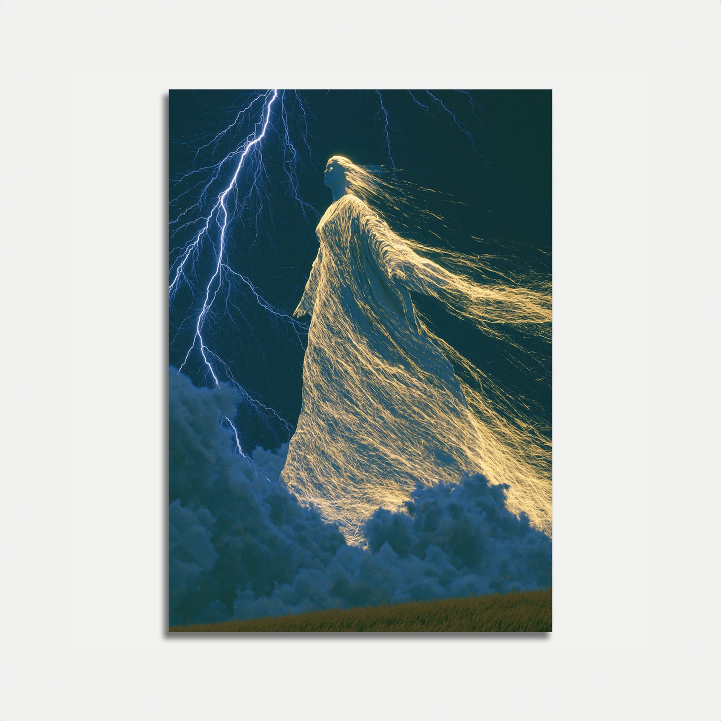 Ethereal Angel in the Storm Poster