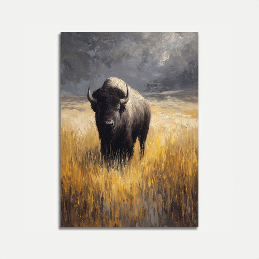Majestätischer Bison in goldenen Feldern Poster