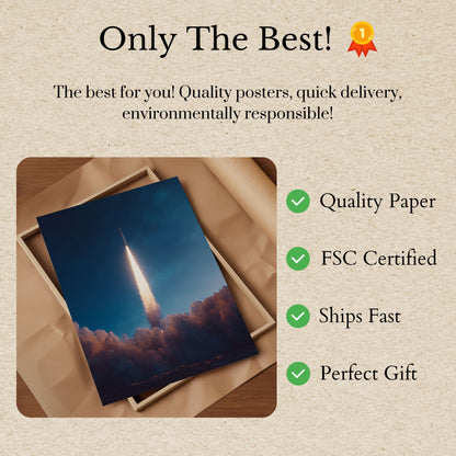 Epic Rocket Launch Space Poster