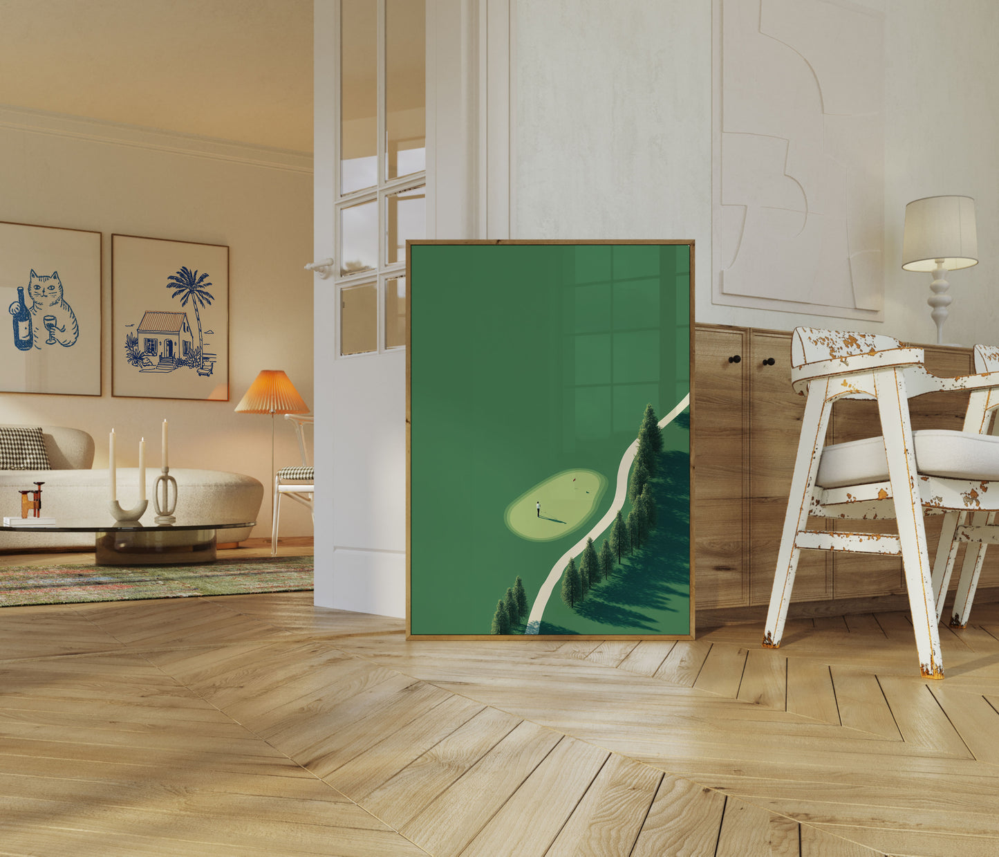 Solitary Golfer Green Poster