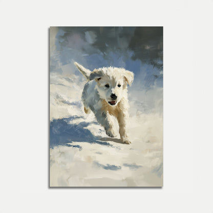 Lekfull Valp Snödans Poster