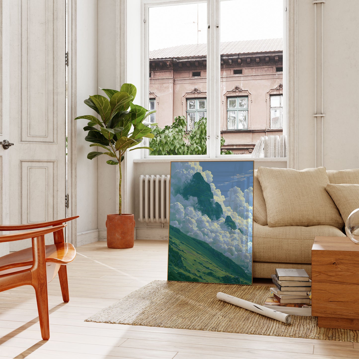 Mountain Peak Among Clouds Poster