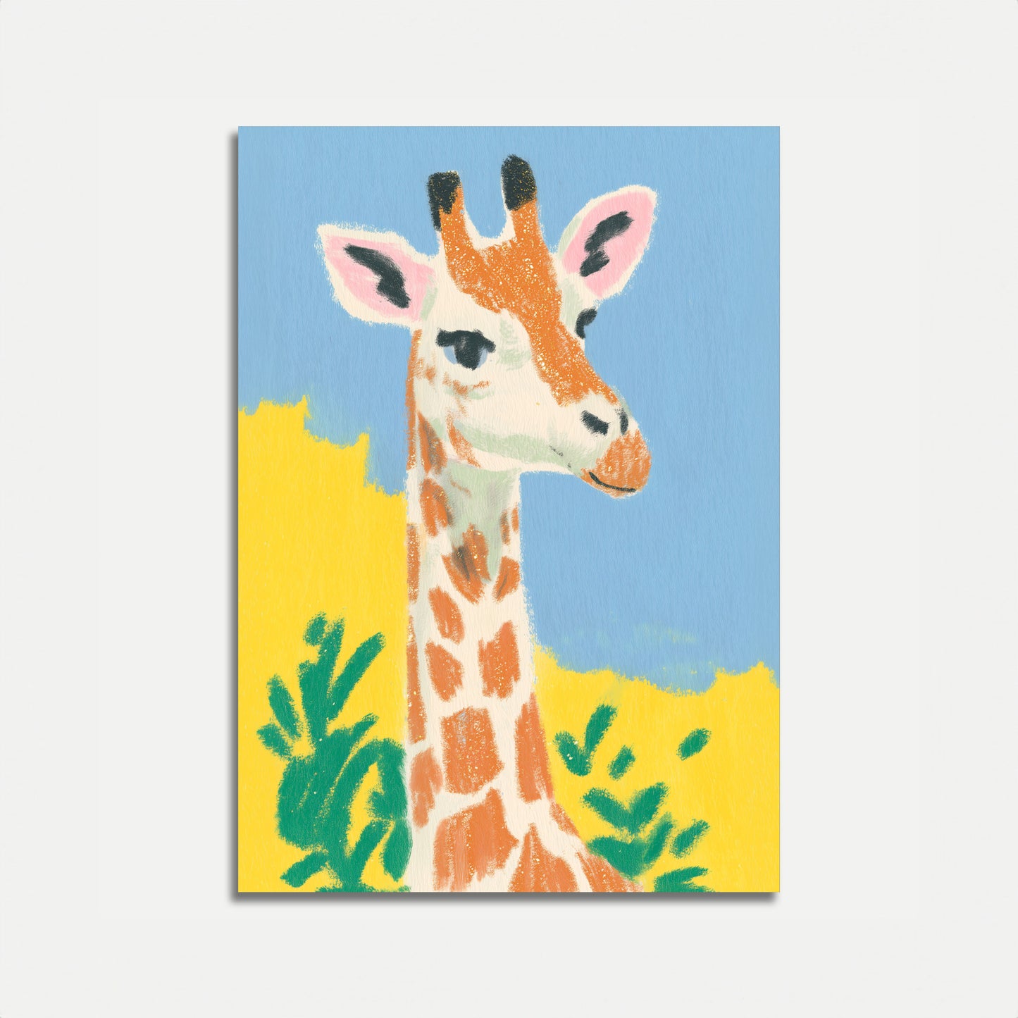 Póster de safari de jirafas sonrientes