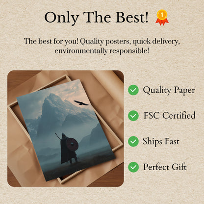 Misty Viking Warrior Poster