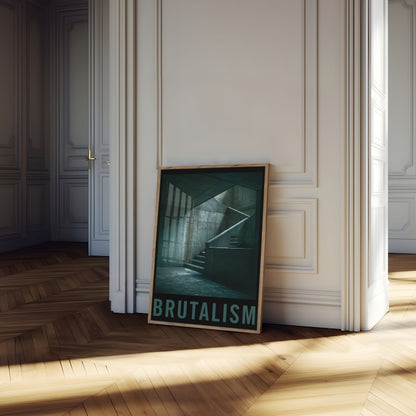 Brutalist Concrete Staircase Poster