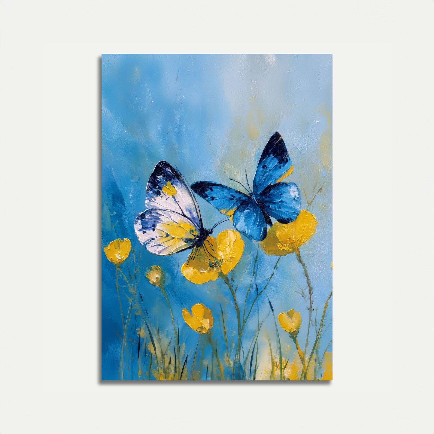 Blå Sommerfugl Naturplakat