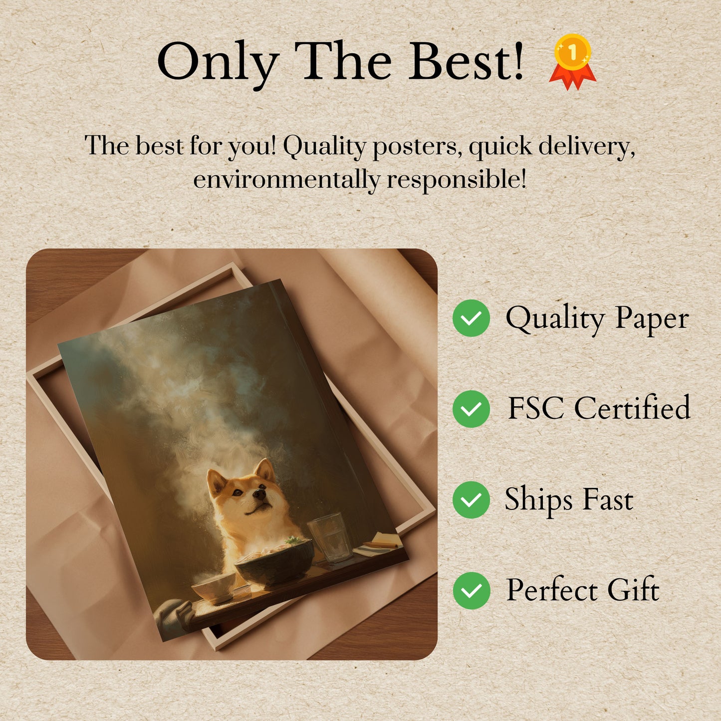 Steamy Ramen Doge Poster