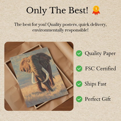 Majestic African Elephant Poster