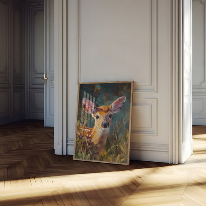 Cervo Gentile tra i Fiori Selvatici Poster
