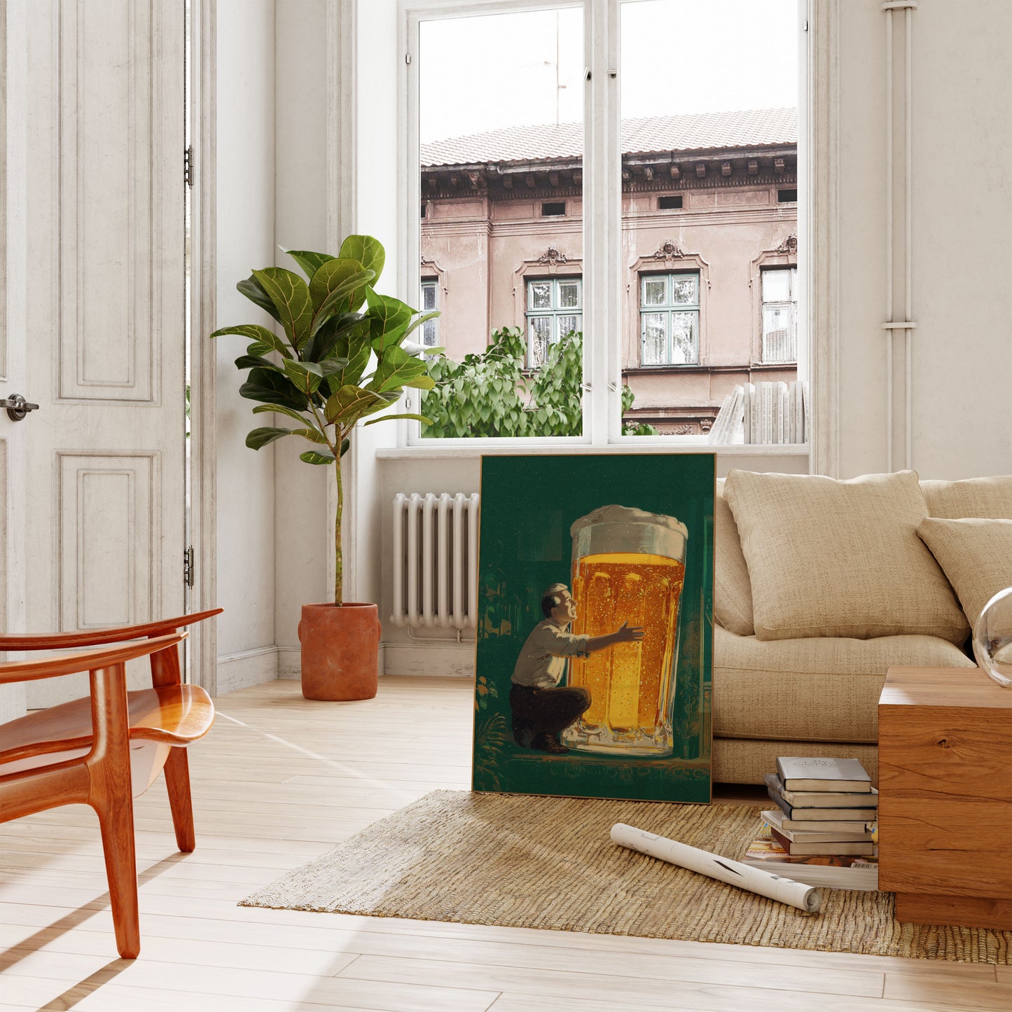 Giant Beer Embrace Poster