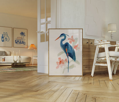 Blue Heron Elegance Poster