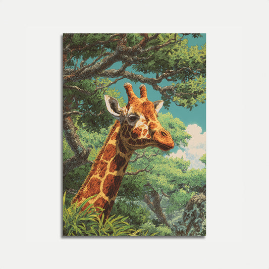 Póster de la jirafa gigante del bosque