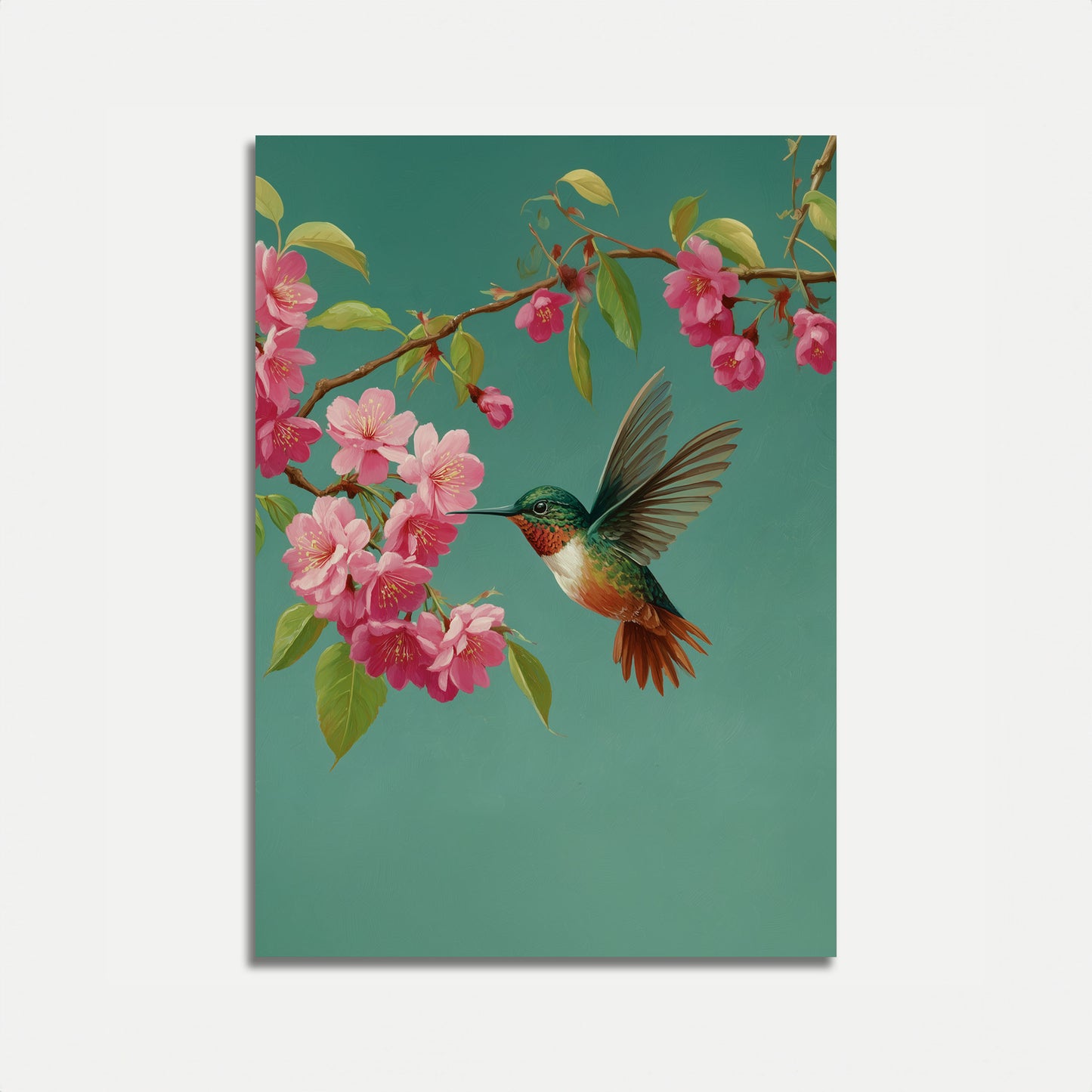 Poster Colibrì Fiore di Ciliegio