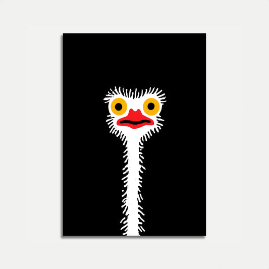 Póster peculiar de pájaro peludo