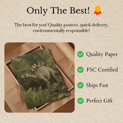 Ancient Stegosaurus Prehistoric Poster