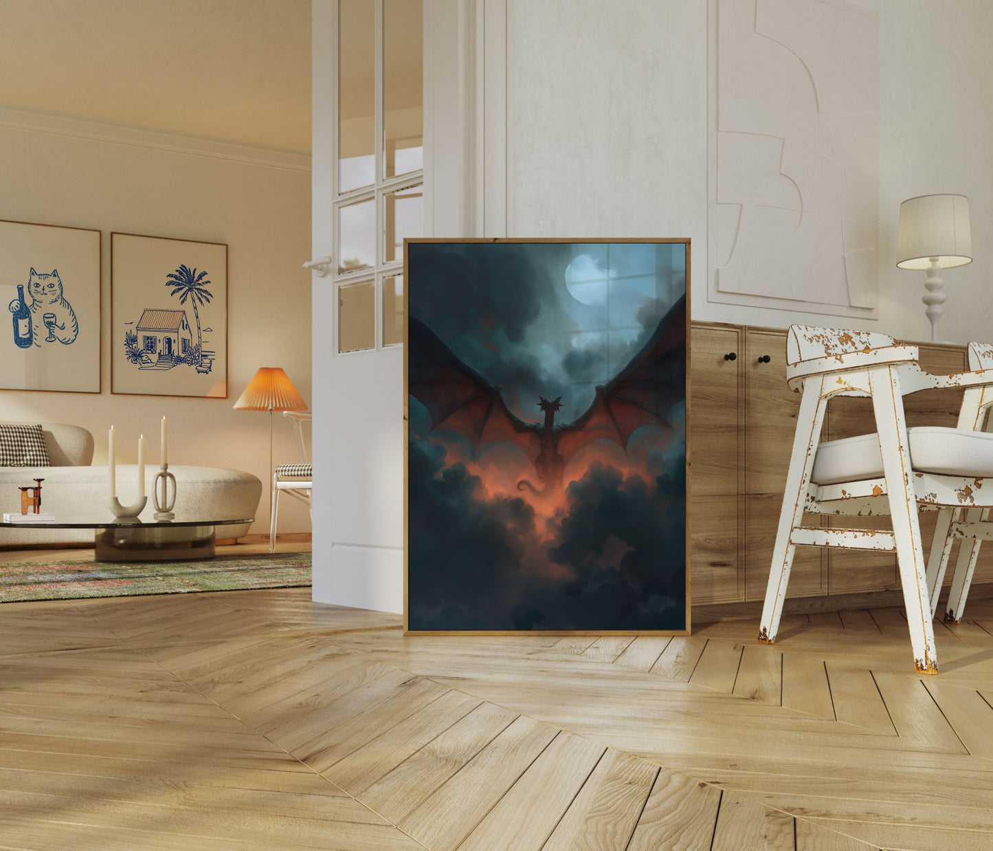 Póster de Furia lunar del dragón místico