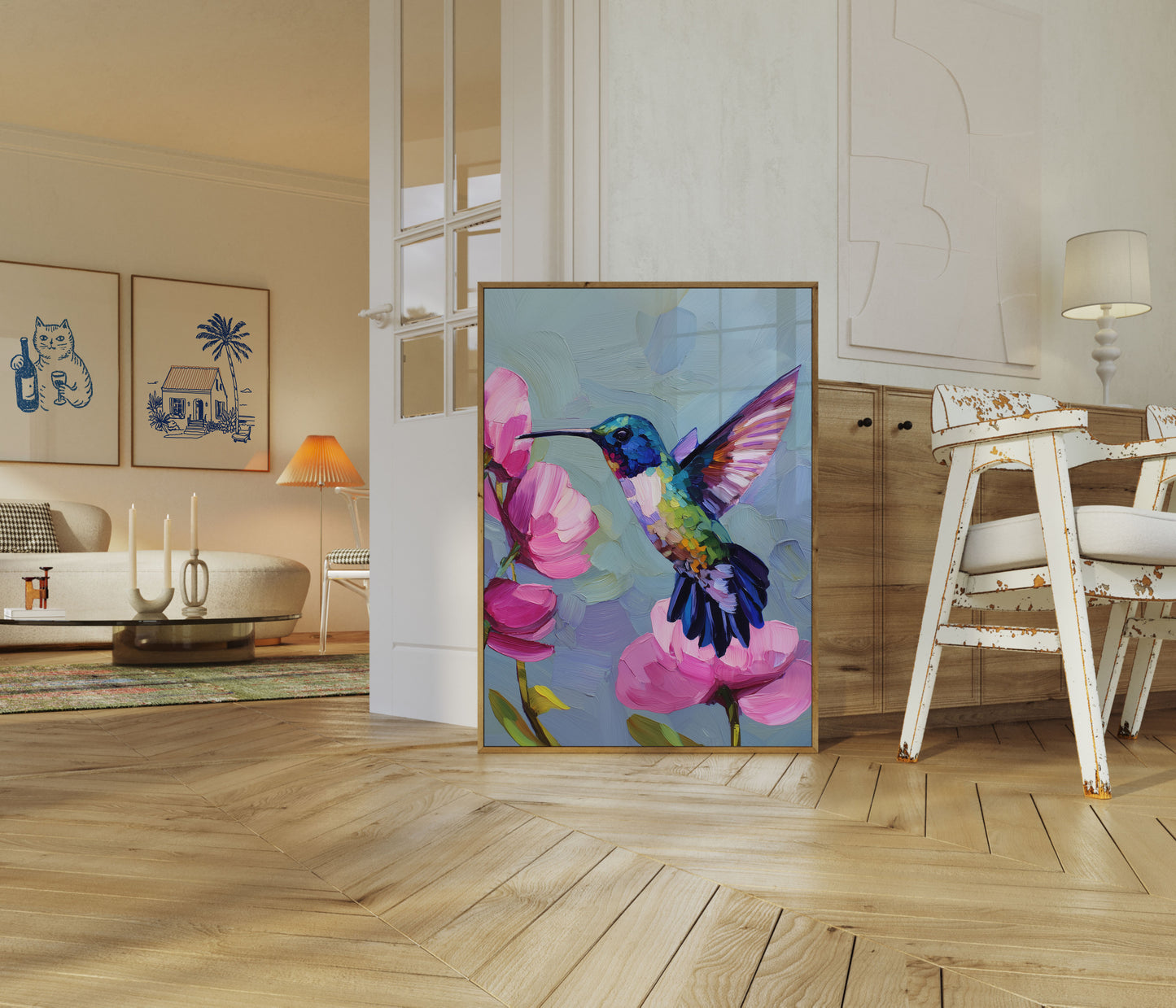 Colorful Hummingbird Dance Poster