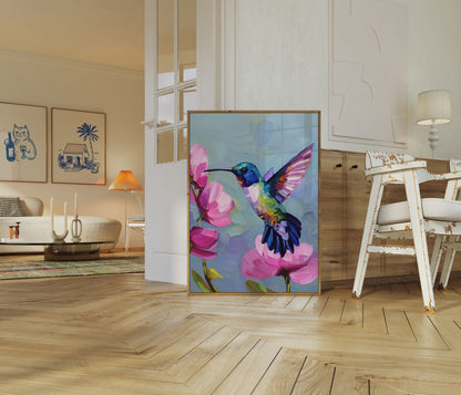 Colorful Hummingbird Dance Poster