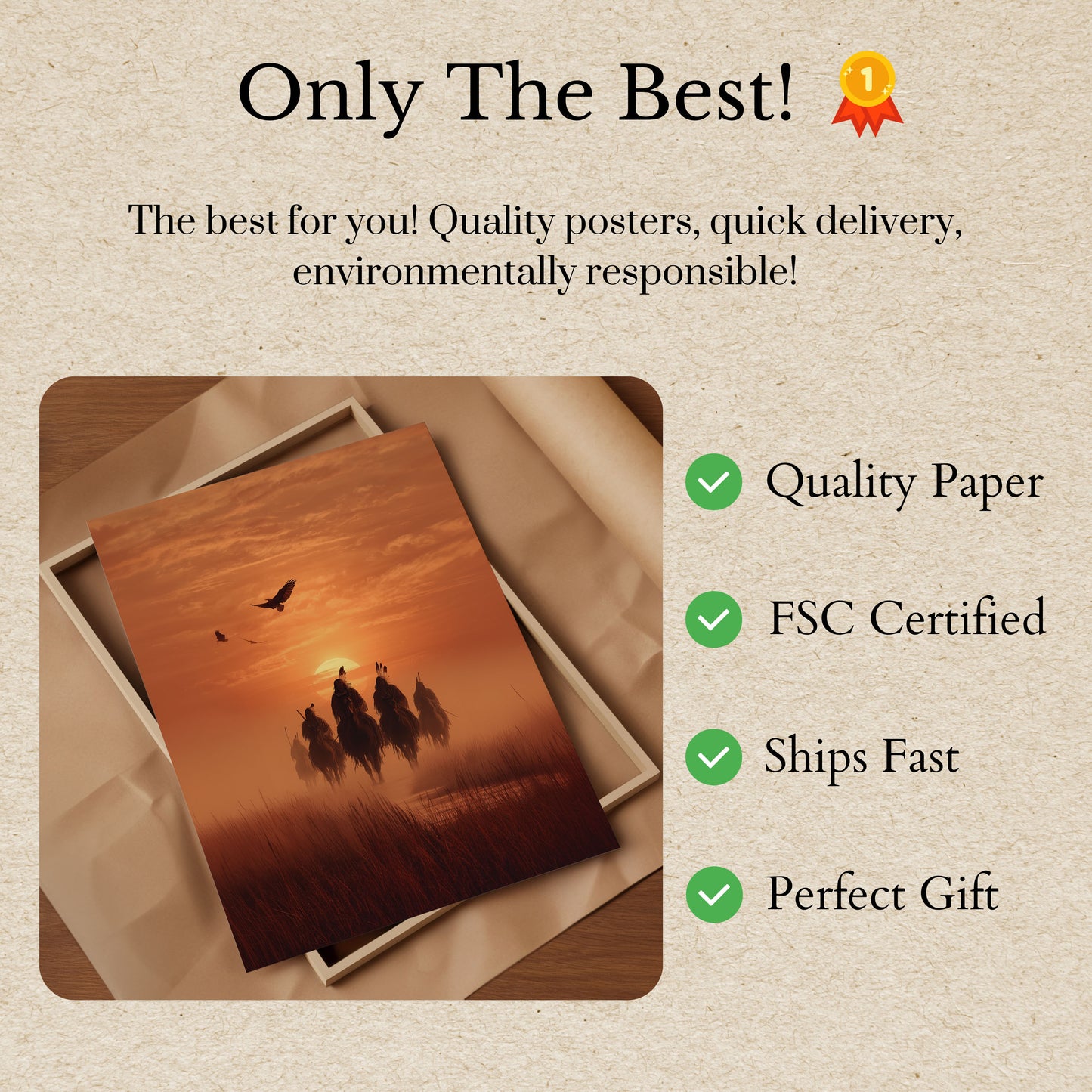 Native American Sunset Riders Poster