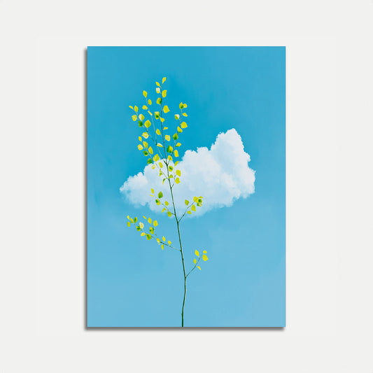 Yellow Birch Tree Cloud Poster