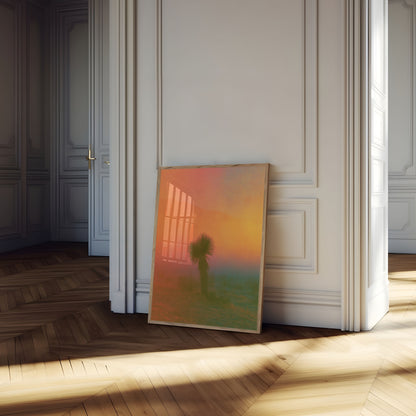 Desert Palm Sunset Landscape Poster