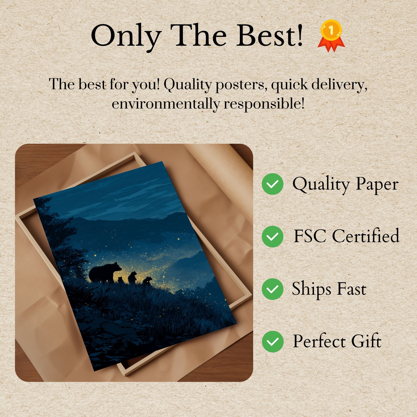 Beren bij Starlight Mountain Poster