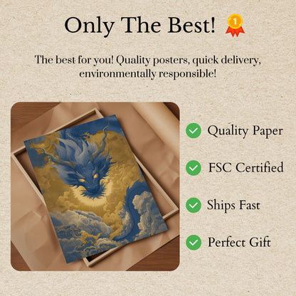 Celestial Azure Dragon Poster
