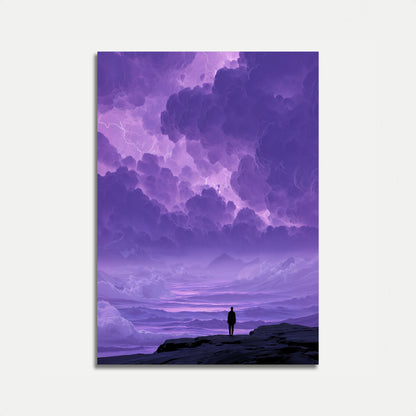 Solitary Figure Storm Sky Poster
