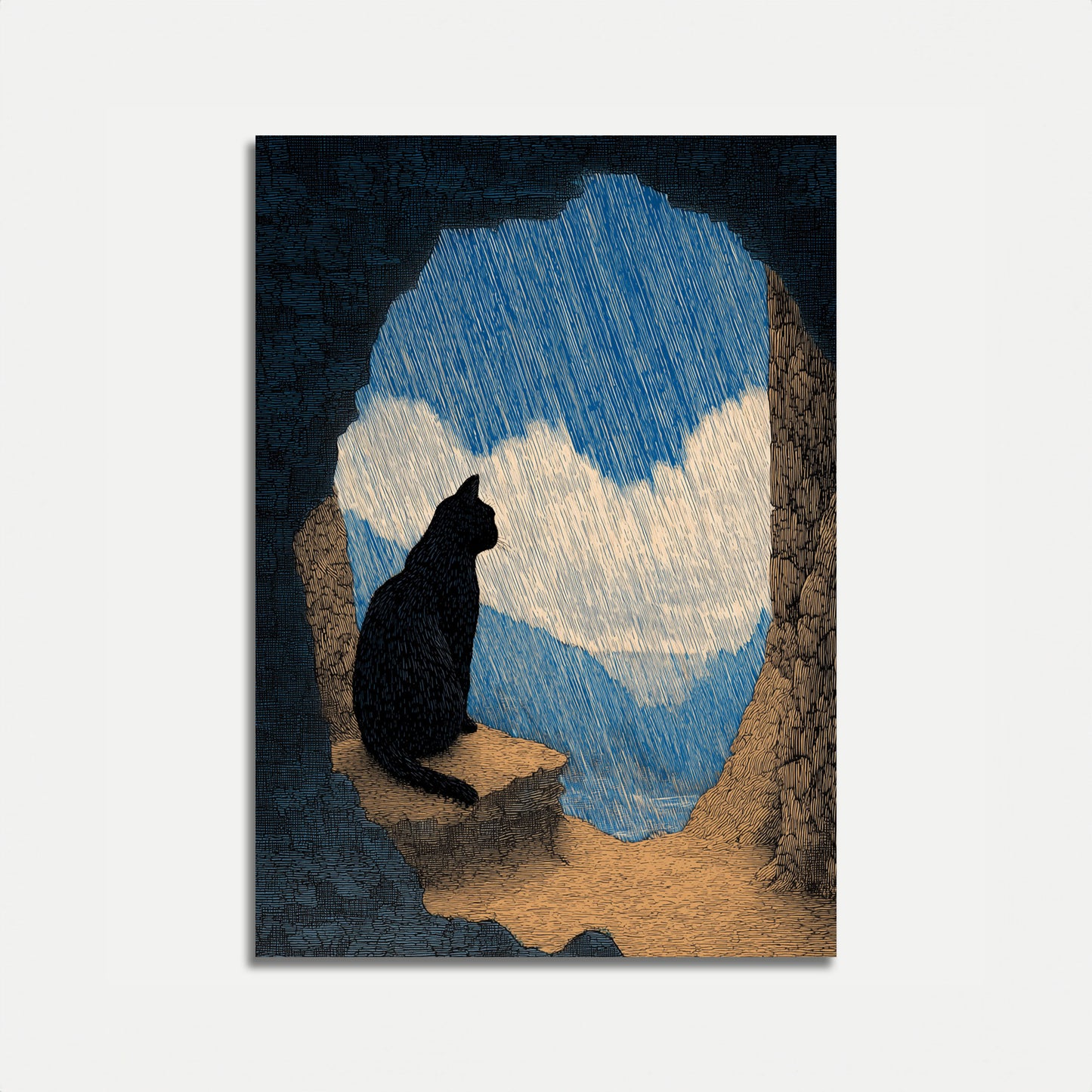 Kat stirrer på himlen plakat