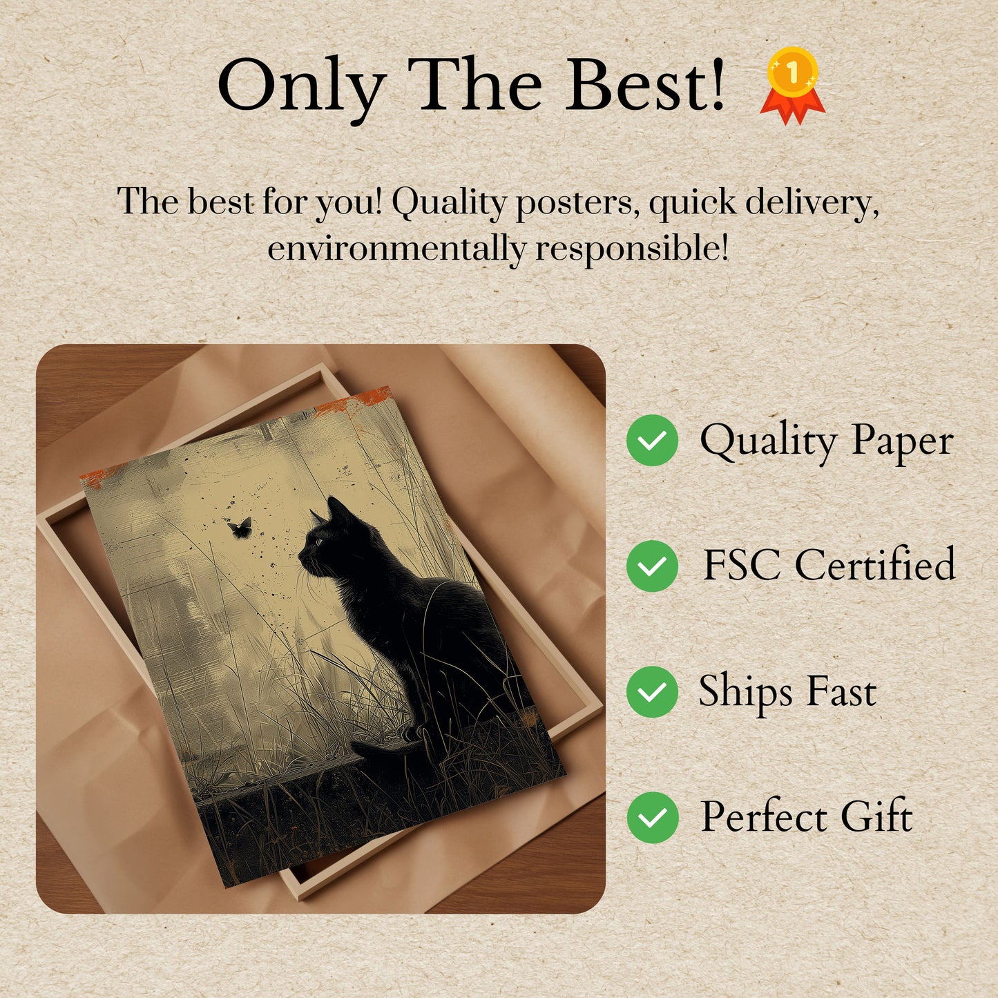 Black Cat Butterfly Dream Poster