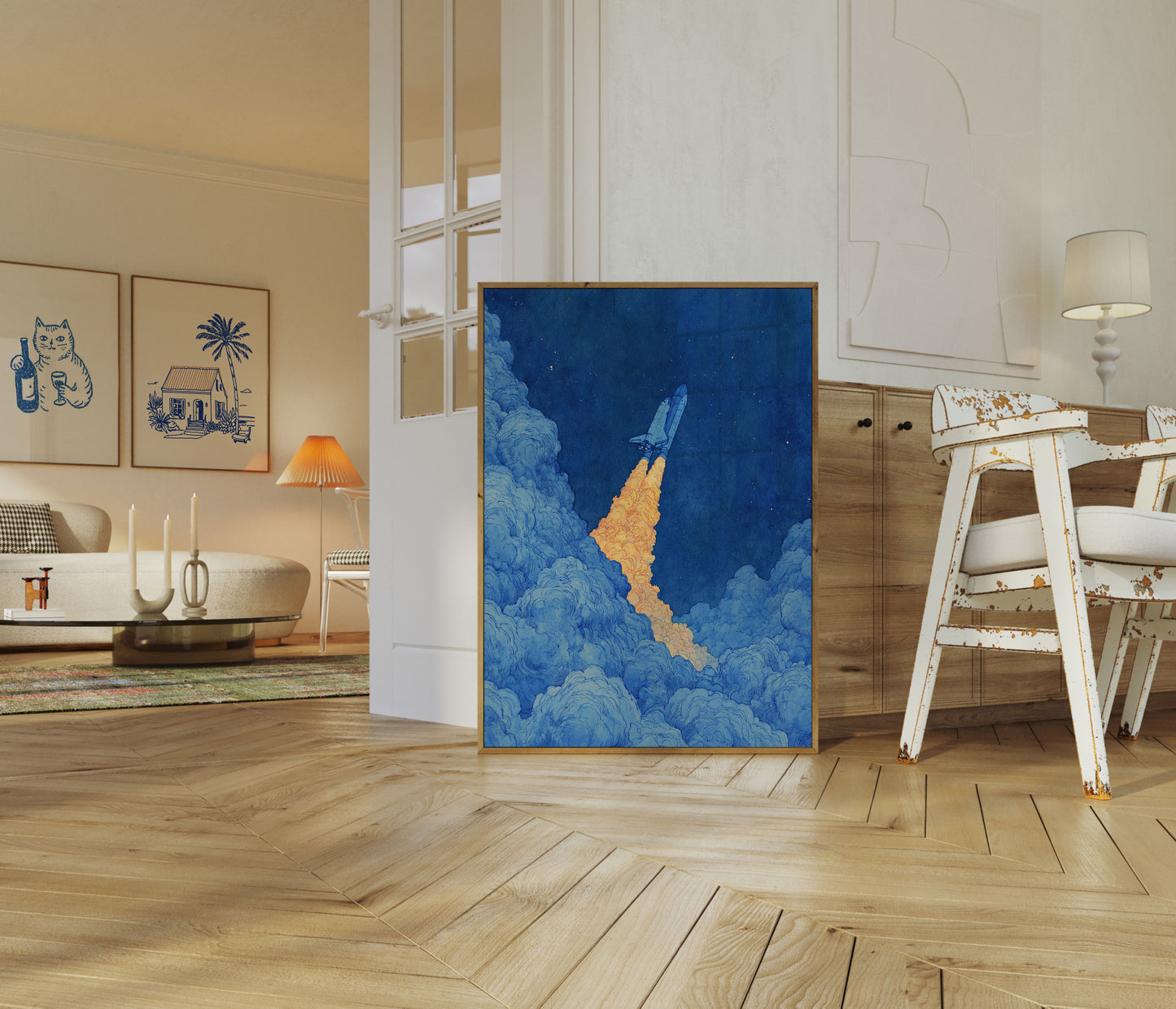 Lancio dello Space Shuttle tra le stelle Poster