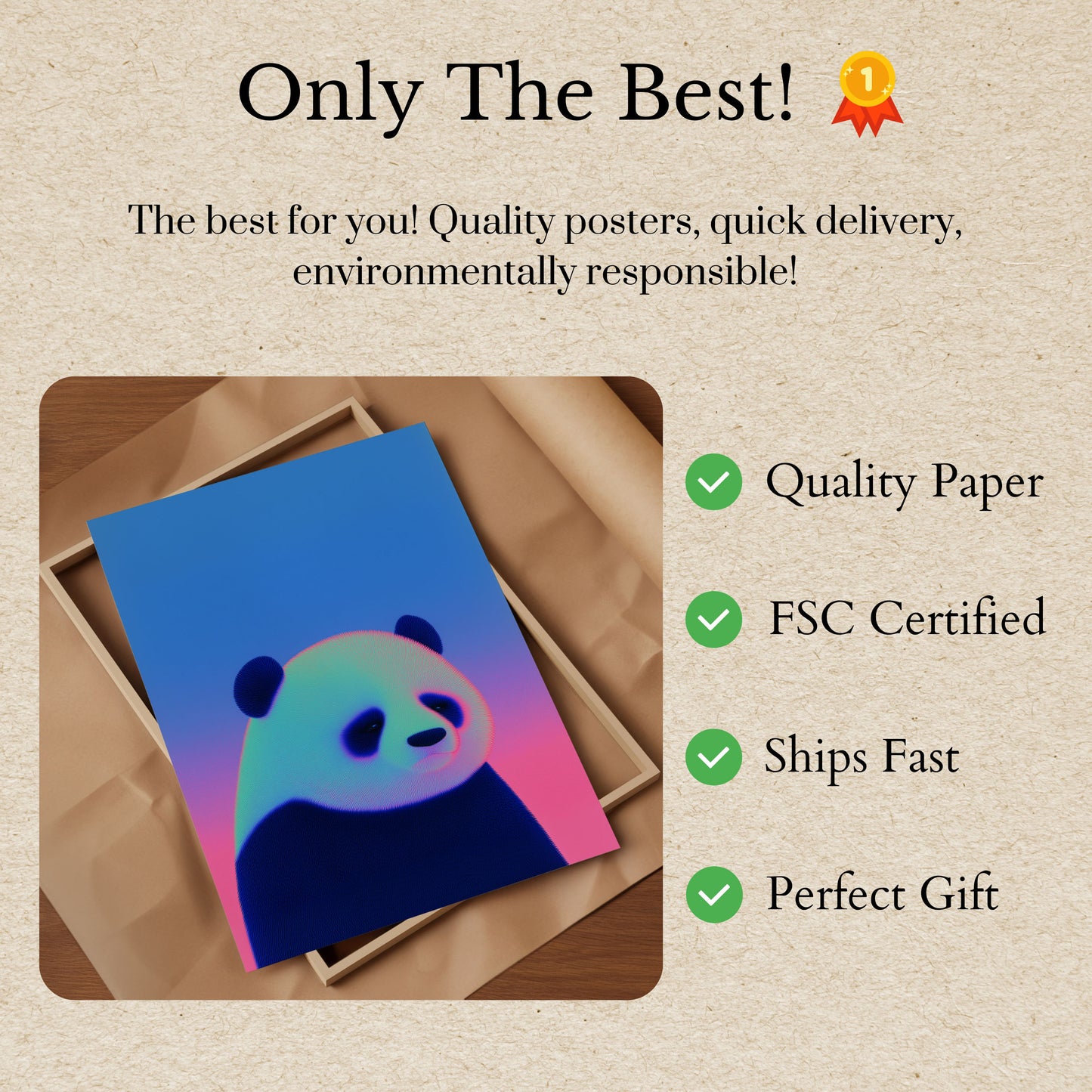 Chromatic Panda Gradient Poster