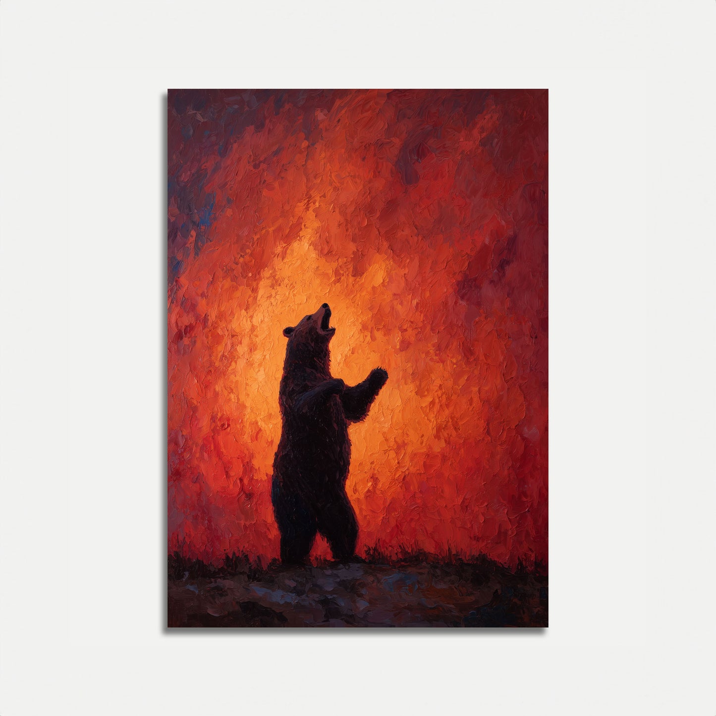 Affiche Ours qui se Lève dans les Flammes