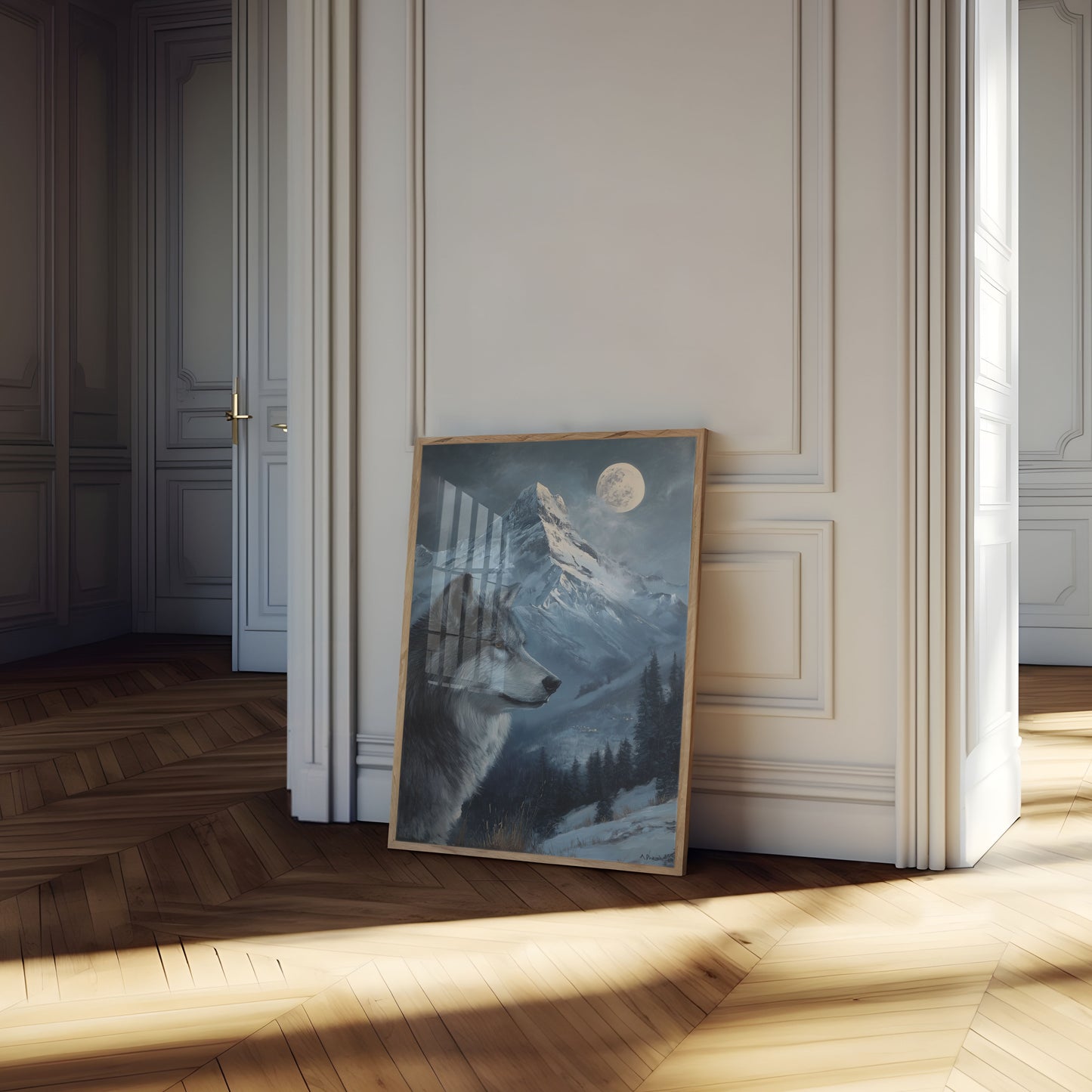 Moonlit Wolf Mountain Poster