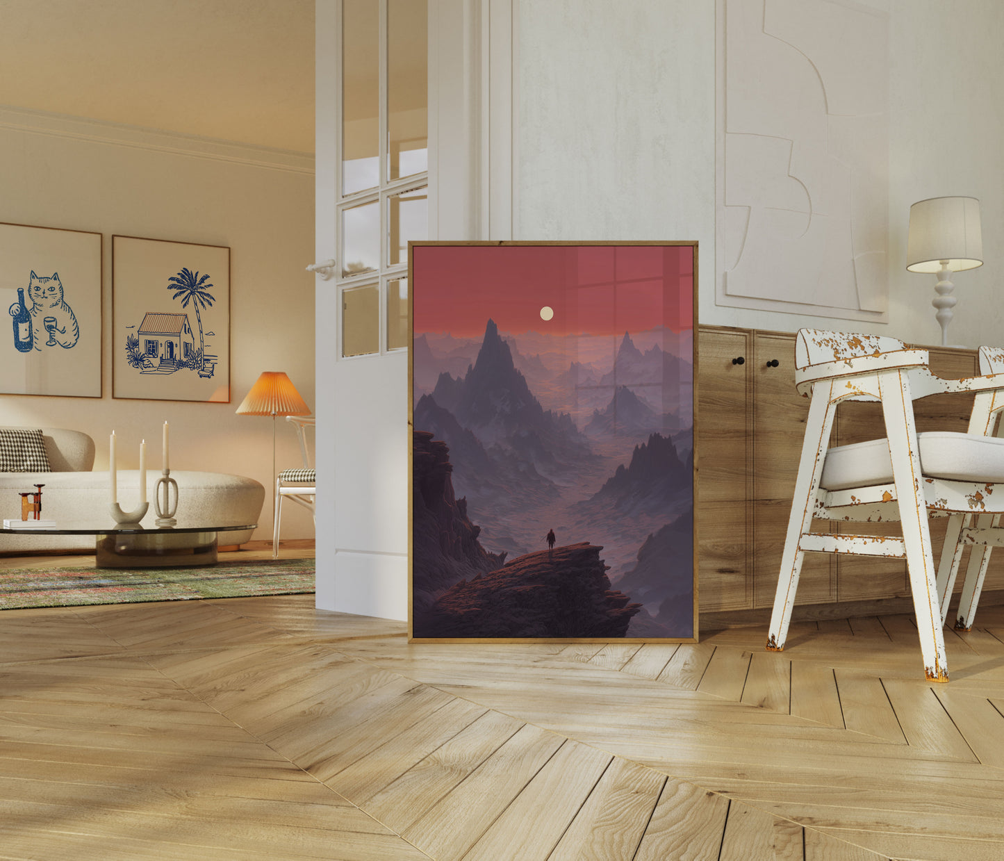 Solitary Wanderer Mountain Valley Poster