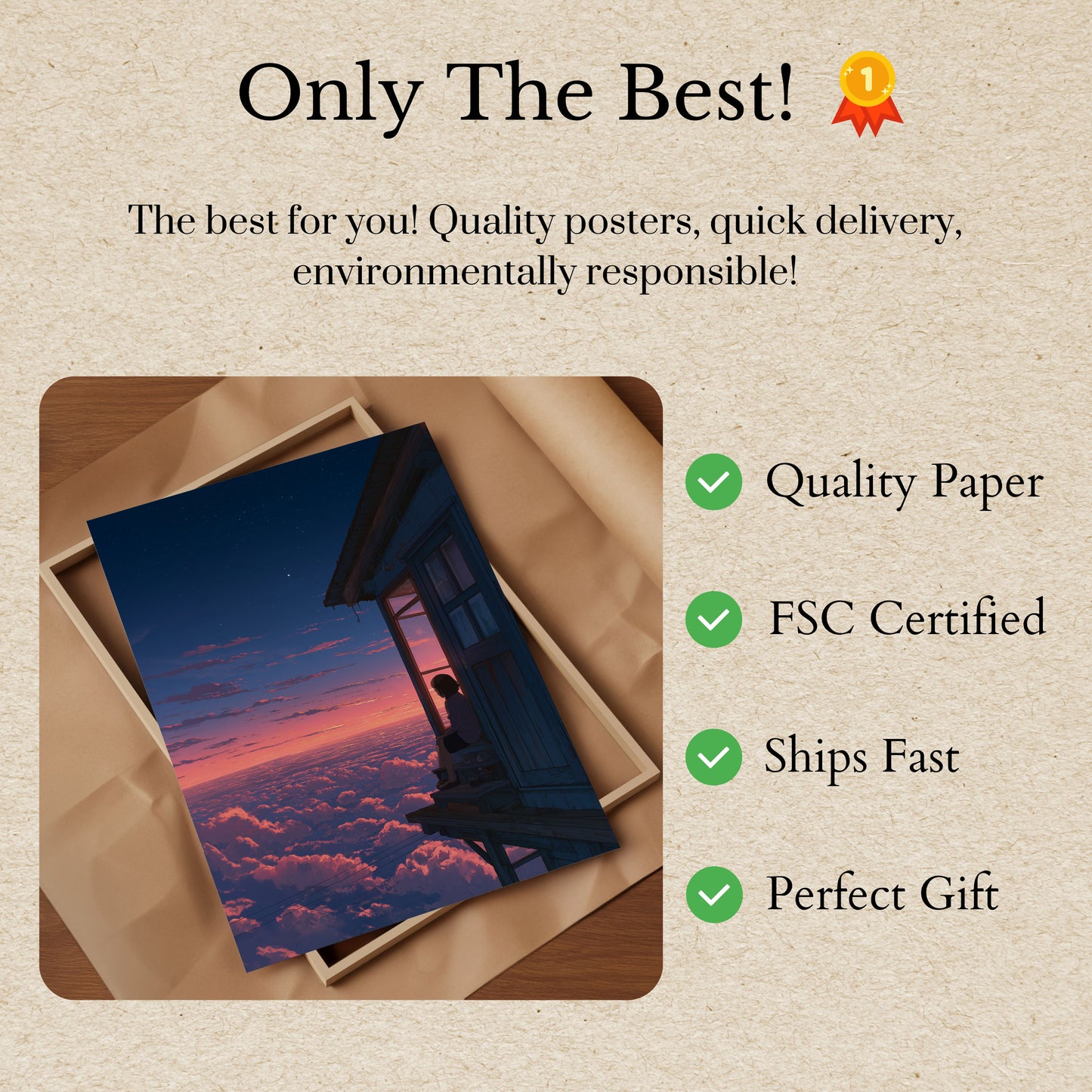 Above the Clouds Sunset Poster