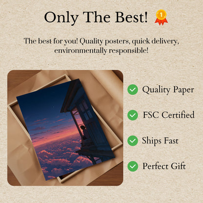 Above the Clouds Sunset Poster