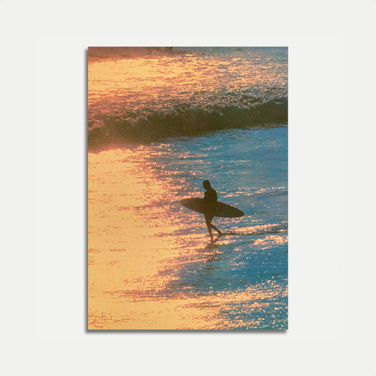 Surfer at Golden Hour Poster