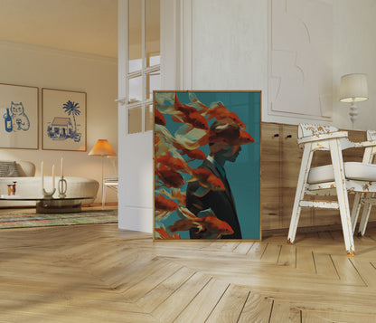 Goldfish Business Surreal Poster