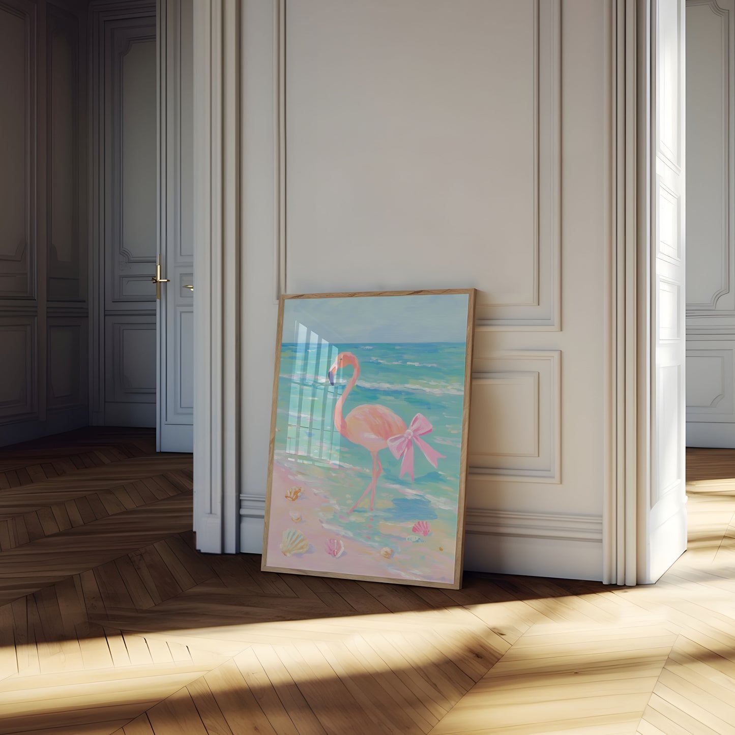 Flamingo Beach Day Poster