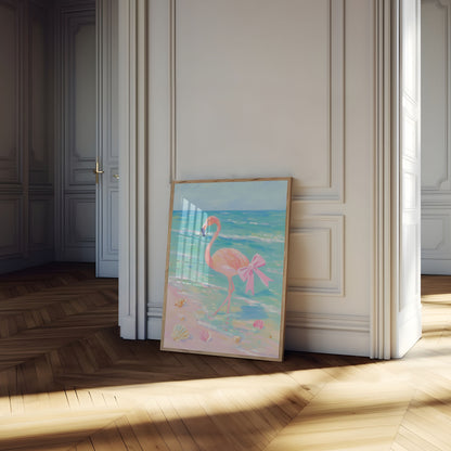 Flamingo Beach Day Poster