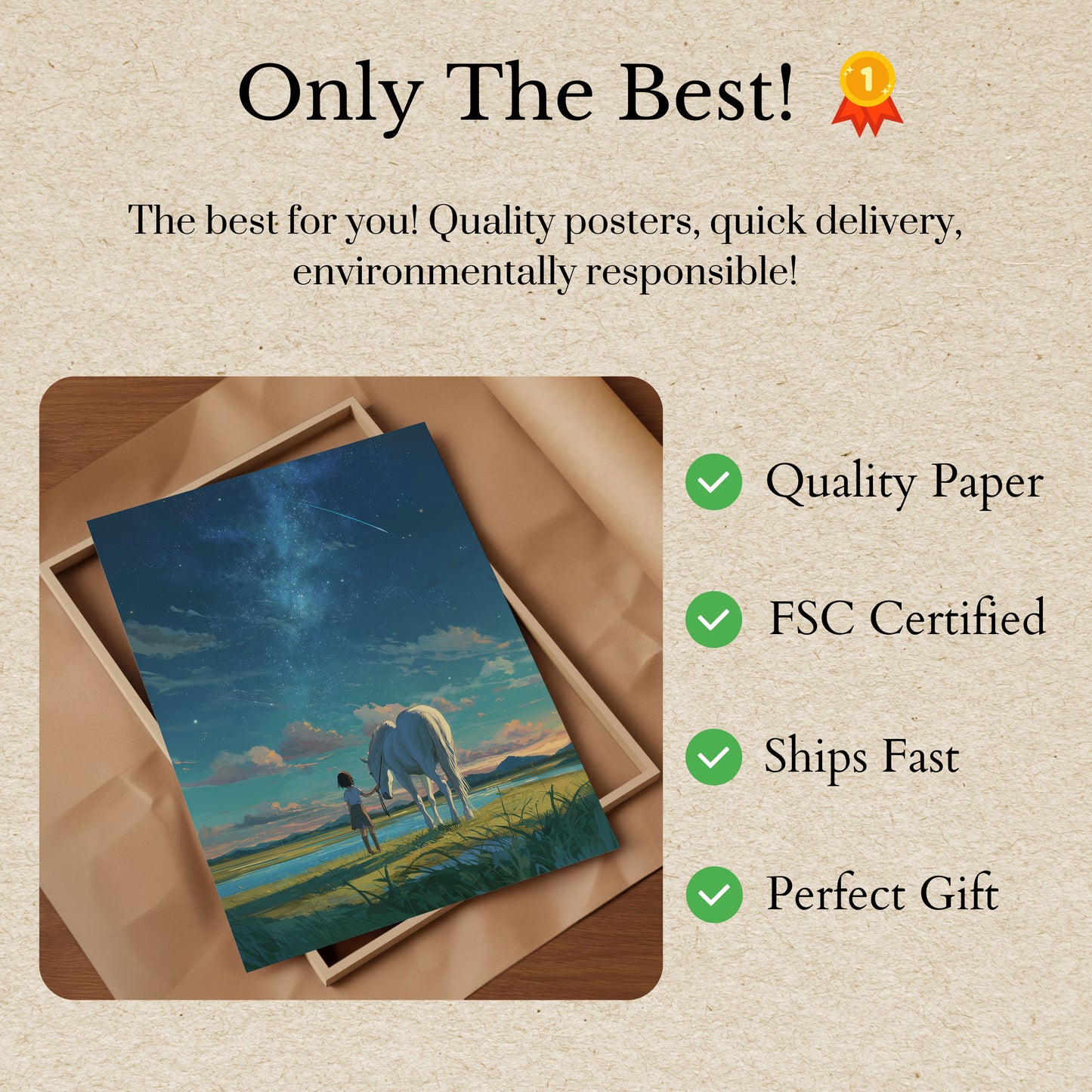 Starry Night Horse Companion Poster