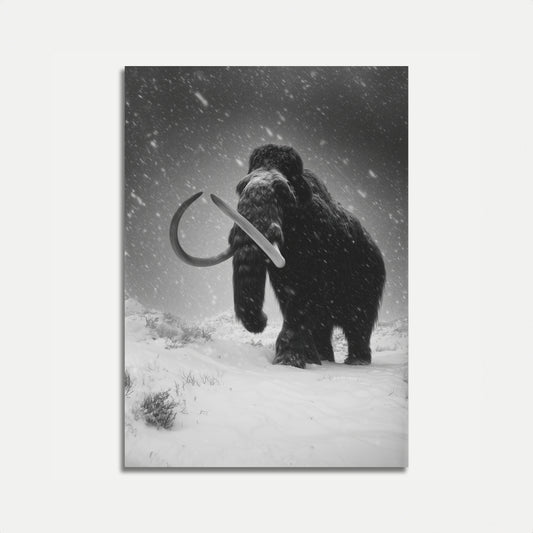 Urzeitlicher Wollmammut-Winterposter
