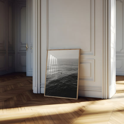 Solitary Surfer Ocean Poster