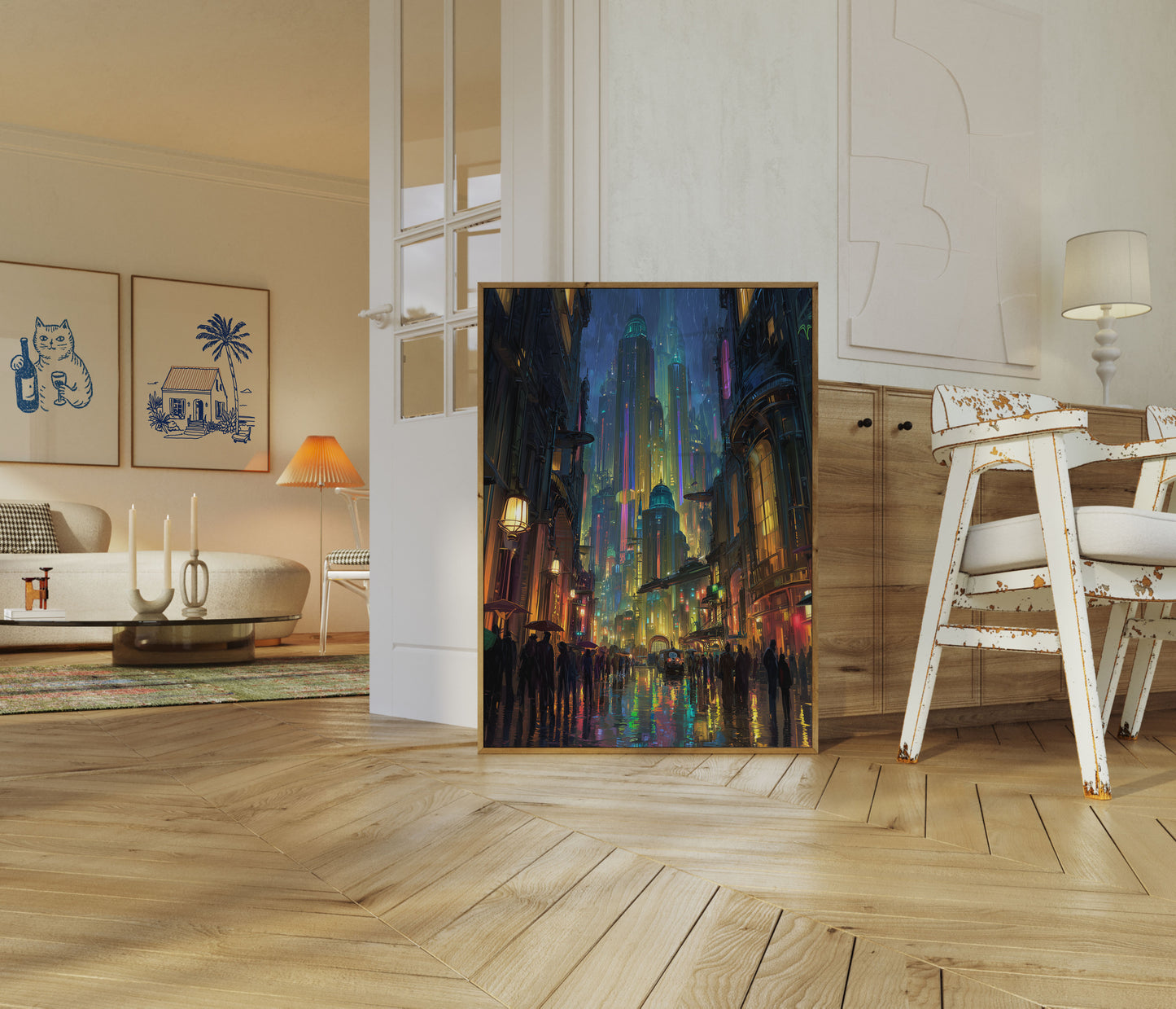 Cartaz da Rua Neon Cyberpunk City