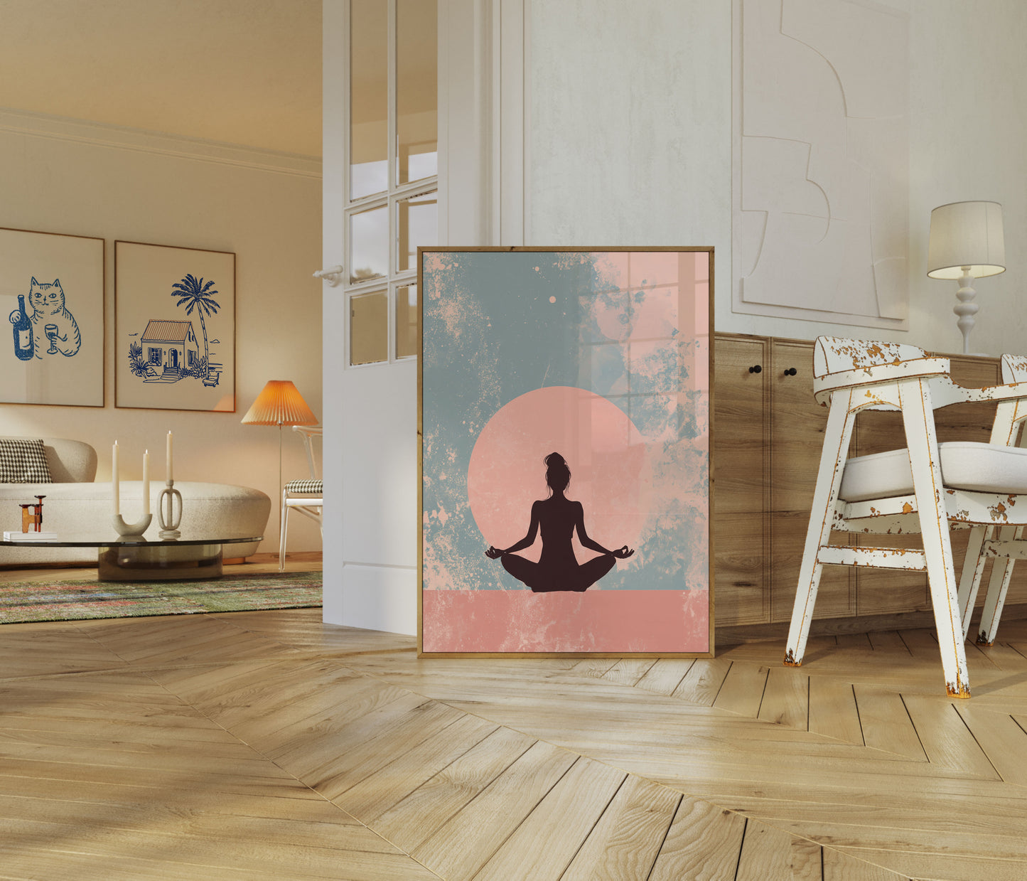 Zen Meditation Sunset Poster